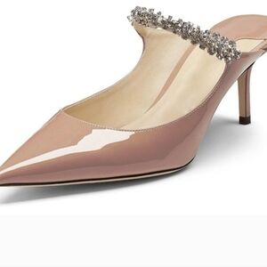 Elegant Nude Embellished Women's Heels
